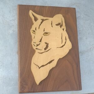 Wooden Cougar Wall Art